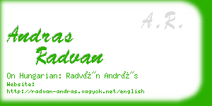 andras radvan business card